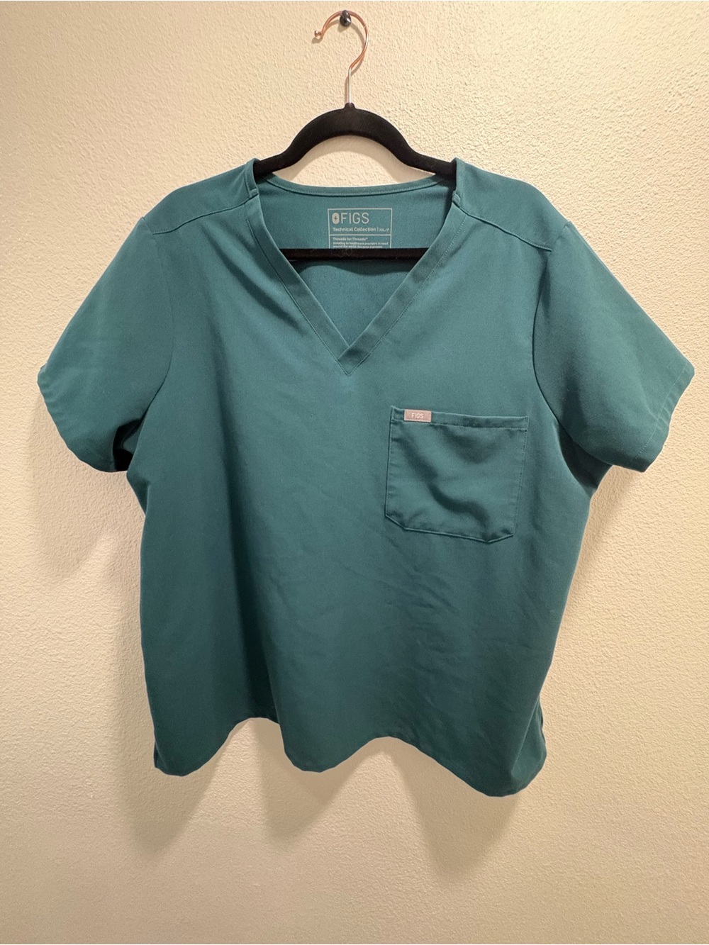 FIGS Catarina One-Pocket Scrub Top Women’s XXL PETITE - CARIBBEAN BLUE